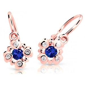 Cutie Jewellery Třpytivé dětské náušnice z růžového zlata C2253-10-X-4 modrá obraz