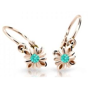 Cutie Jewellery Půvabné dětské náušnice z růžového zlata C2261-10-X-4 světle zelená obraz