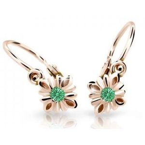 Cutie Jewellery Půvabné dětské náušnice z růžového zlata C2261-10-X-4 zelená obraz