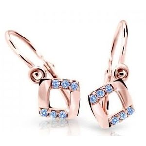 Cutie Jewellery Čtvercové dětské náušnice z růžového zlata C2268-10-X-4 světle modrá obraz