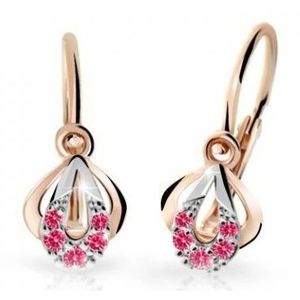 Cutie Jewellery Dětské bicolor náušnice z růžového zlata C2270-10-X-4 fuchsiová obraz