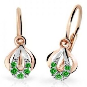 Cutie Jewellery Dětské bicolor náušnice z růžového zlata C2270-10-X-4 zelená obraz