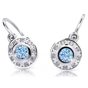 Cutie Jewellery Třpytivé dětské náušnice z bílého zlata C2400-10-X-2 světle modrá obraz