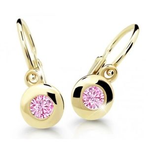 Cutie Jewellery Dětské náušnice ze žlutého zlata C2589-10-X-1 růžová obraz