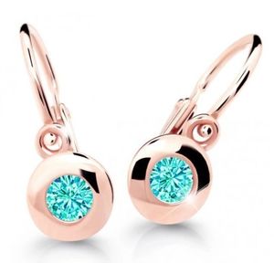 Cutie Jewellery Dětské náušnice z růžového zlata C2589-10-X-4 světle zelená obraz