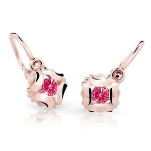 Cutie Jewellery Slušivé dětské náušnice z růžového zlata C2216-10-X-4 fuchsiová obraz