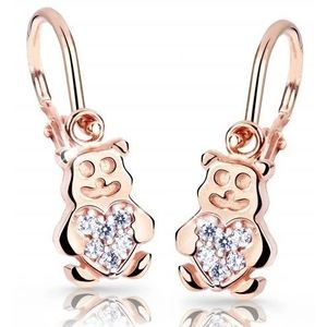 Cutie Jewellery Dětské náušnice z růžového zlata Medvídci C2751-10-X-4 bílá obraz