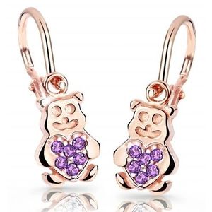 Cutie Jewellery Dětské náušnice z růžového zlata Medvídci C2751-10-X-4 fialová obraz