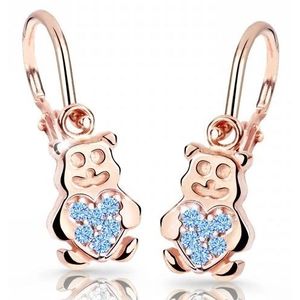 Cutie Jewellery Dětské náušnice z růžového zlata Medvídci C2751-10-X-4 světle modrá obraz