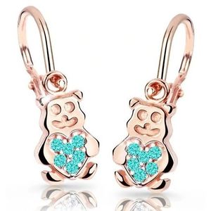 Cutie Jewellery Dětské náušnice z růžového zlata Medvídci C2751-10-X-4 světle zelená obraz