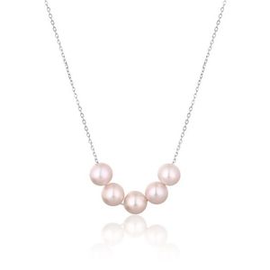 JwL Luxury Pearls Jemný stříbrný náhrdelník s růžovými říčními perlami JL0784 obraz