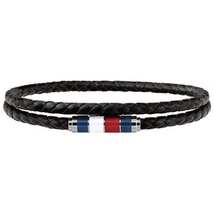 Tommy Hilfiger Stylový černý kožený náramek TH2790056 obraz