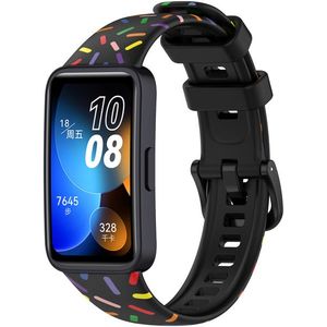 4wrist Silikonový řemínek s barevným motivem pro Huawei Watch Band 8 - Black obraz