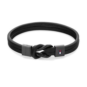 Tommy Hilfiger Moderní náramek z černé kůže Braided Knot 2790442 obraz