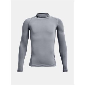 Šedé klučičí tričko Under Armour UA HG Armour Mock LS obraz