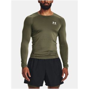 Khaki sportovní tričko Under Armour UA HG Armour Comp LS obraz