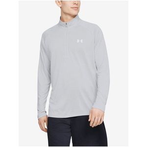 Světle šedé sportovní tričko Under Armour UA Tech 2.0 1/2 Zip obraz