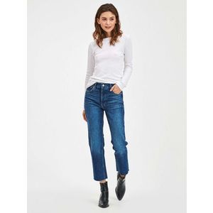 GAP Straight High Rise Jeans Modrá obraz