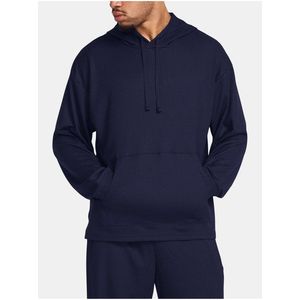 Tmavě modrá sportovní mikina Under Armour UA Rival Waffle Hoodie obraz