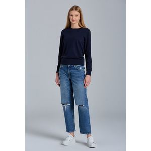 DŽÍNY GANT D1. CAMIE CROPPED RIPPED JEANS MID BLUE BROKEN IN obraz