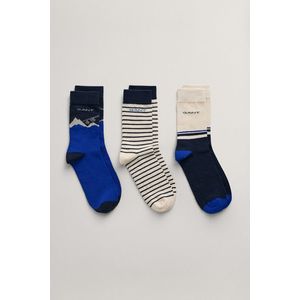 PONOŽKY GANT ALPINE JACQUARD SOCKS 3-PACK BOLD BLUE obraz