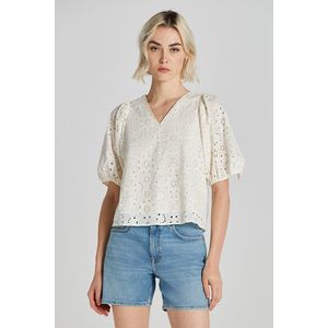 HALENKA GANT REG BRODERIE ANGLAISE BLOUSE EGGSHELL obraz