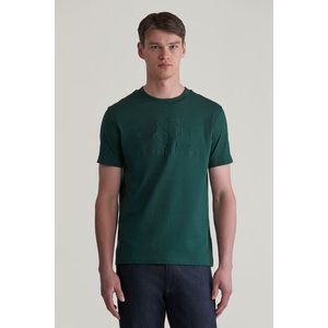 TRIČKO GANT REG TONAL SHIELD SS T-SHIRT TARTAN GREEN obraz