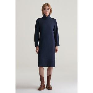 ŠATY GANT HERRINGBONE DETAIL ROLLNECK DRESS EVENING BLUE obraz