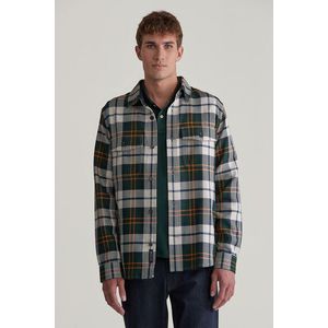 KOŠILE GANT HERRINGBONE CHECK OVERSHIRT TARTAN GREEN obraz