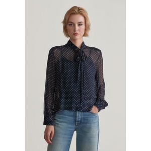 HALENKA GANT REG DOT PRINT BOW BLOUSE EVENING BLUE obraz