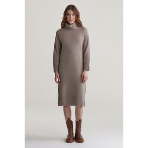 ŠATY GANT HERRINGBONE DETAIL ROLLNECK DRESS WARM GREY obraz