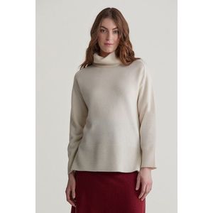 SVETR GANT HERRINGBONE DETAIL ROLLNECK CREAM obraz