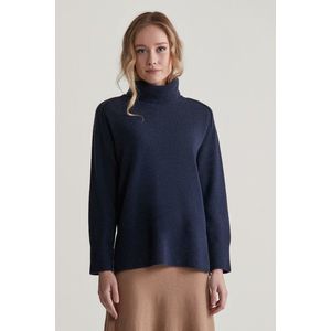 SVETR GANT HERRINGBONE DETAIL ROLLNECK EVENING BLUE obraz