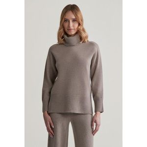 SVETR GANT HERRINGBONE DETAIL ROLLNECK WARM GREY obraz