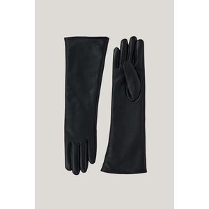 RUKAVICE GANT LONG LEATHER GLOVES BLACK obraz