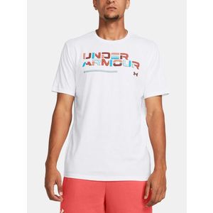 Under Armour UA Colorblock Wordmark SS Triko Bílá obraz