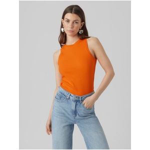 Oranžové dámské žebrované basic tílko AWARE by VERO MODA Lavender obraz