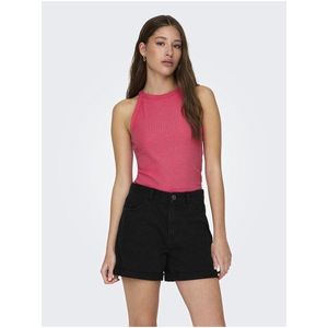 Tmavě růžový dámský žebrovaný basic top ONLY Emma obraz