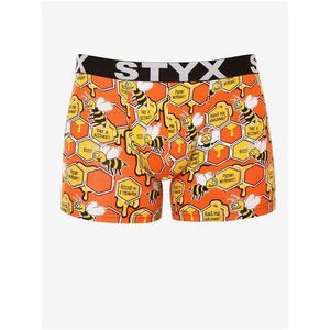 Oranžové pánské vzorované boxerky Styx obraz