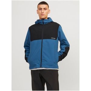 Černo-modrá pánská softshellová bunda Jack & Jones Alex obraz