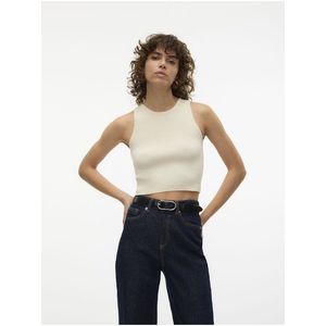 Béžový dámský crop top Vero Moda Ginny obraz