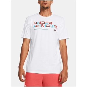 Bílé tričko Under Armour UA Colorblock Wordmark SS obraz