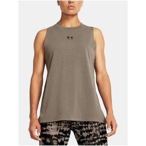 Hnědé sportovní tílko Under Armour Campus Muscle Tank obraz