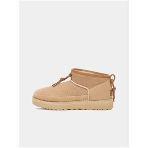 Béžové dámské semišové sněhule UGG Ultra Mini Crafted Regenerate obraz