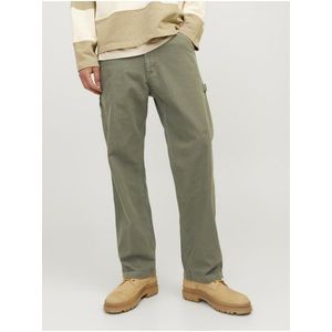 Khaki pánské kalhoty Jack & Jones Eddie obraz