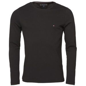 Tommy Hilfiger STRETCH SLIM FIT LONG SLEEVE TEE Pánské triko, černá, velikost obraz