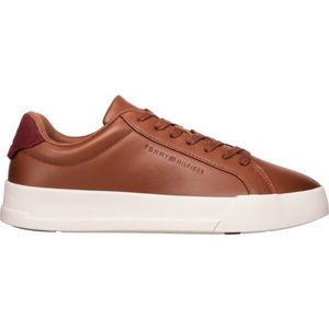 Tommy Hilfiger LEATHER CONTRAST HEEL COURT TRAINERS Pánské tenisky, hnědá, velikost obraz