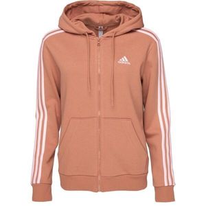 adidas 3-STRIPES FULL-ZIP HOODIE Dámská mikina, hnědá, velikost obraz