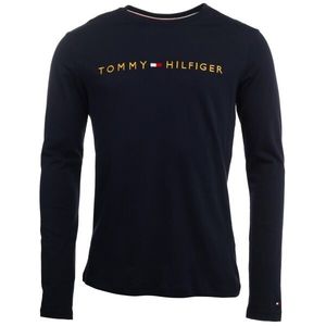 Tommy Hilfiger TOMMY ORIGINAL-CN LS TEE LOGO Pánské triko s dlouhým rukávem, tmavě modrá, velikost obraz