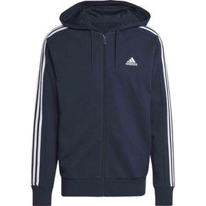 adidas ESSENTIALS FRENCH 3-STRIPES HOODIE Pánská mikina, tmavě modrá, velikost obraz